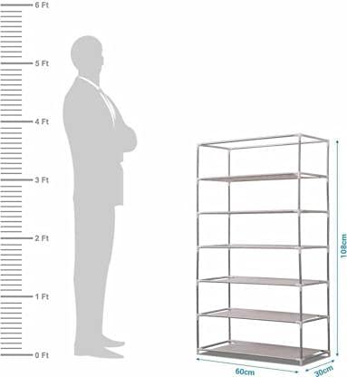 RAXON World Multipurpose 6 Layers Collapsible Shoe Rack with NonWoven Fabric Cover Portable Wardrobe for Clothes and Shoe at Home OfficePink Metal - Image 2