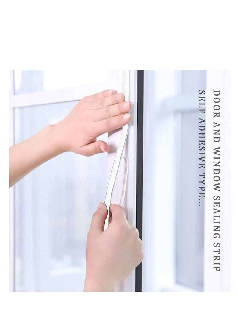 SYOSI مانع تسرب الطقس لباب، شريط مانع تسرب طقس فرشاة ذاتية اللاصق للنوافذ والأبواب، عزل نافذة فرشاة مانع تسرب للأبواب والنوافذ المنزلية 10م - Image 5