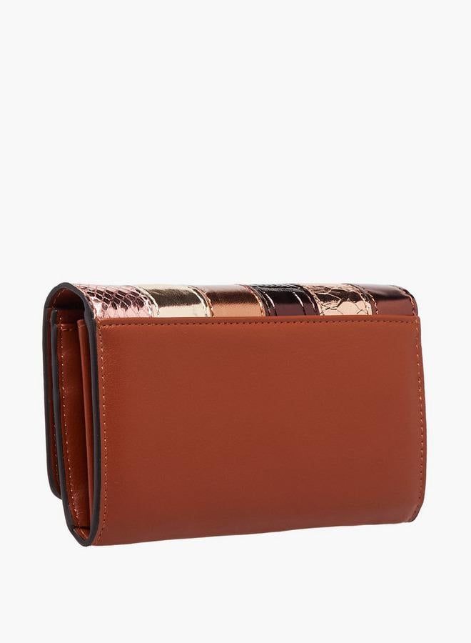 Celeste Metallic Accent Wallet with Button Closure - Image 2