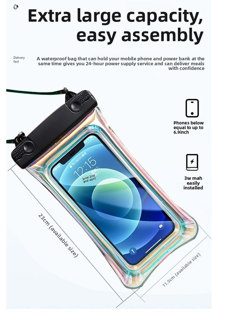 جراب هاتف مقاوم للصدمات والماء لهاتف iPhone 12-16Pro Max وSamsung S22/S23 Ultra - معتمد من IP68، مضاد للخدش، حماية شديدة التحمل، أسود - Image 2