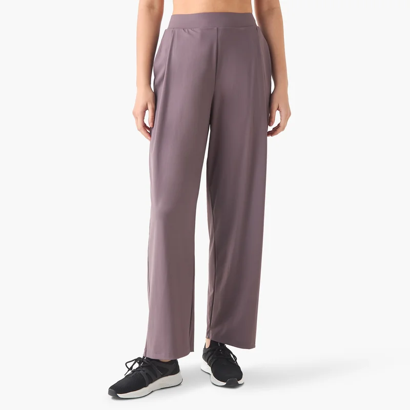 ADOT by Splash Wide Leg Track Pants with Elasticated Waistband and Pocket