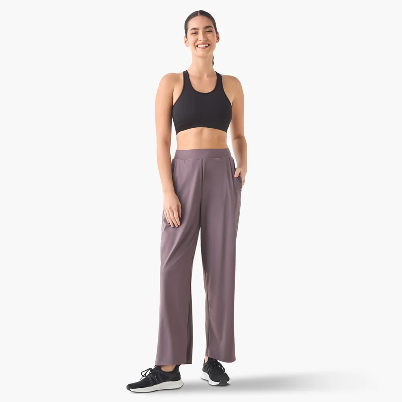 ADOT by Splash Wide Leg Track Pants with Elasticated Waistband and Pocket