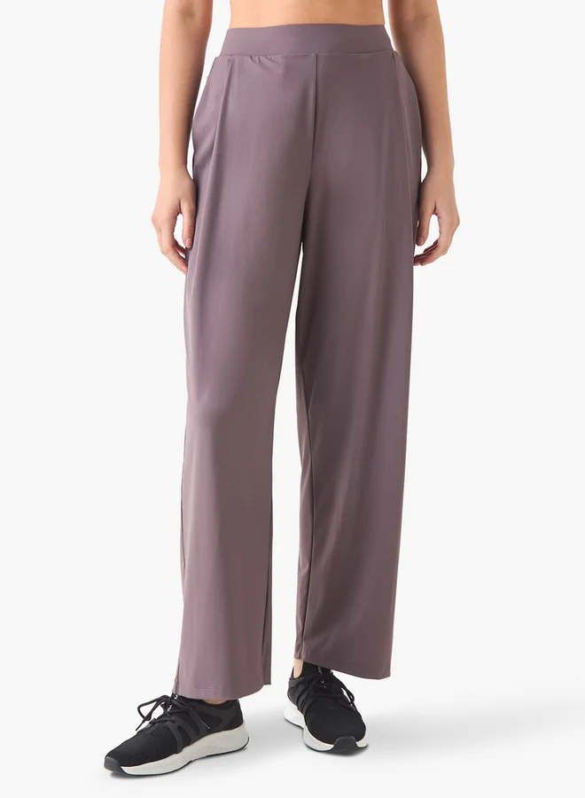 ADOT by Splash Wide Leg Track Pants with Elasticated Waistband and Pocket