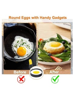 Generic Egg Ring for Frying Eggs and Egg Mcmuffins Set of 2 with Anti-scald Handle, Round Ring Mold Shaper  - Image 5