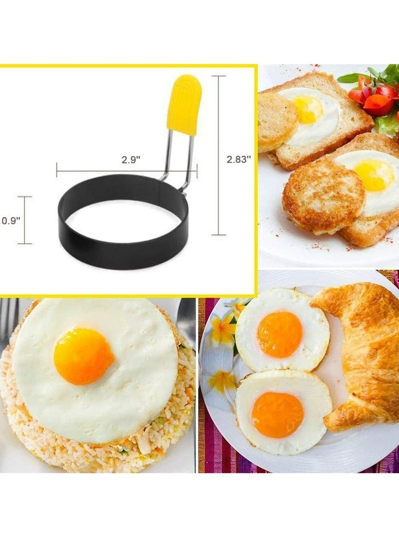 Generic - Egg Ring for Frying Eggs and Egg Mcmuffins Set of 2 with Anti-scald Handle, Round Ring Mold Shaper - Image 1