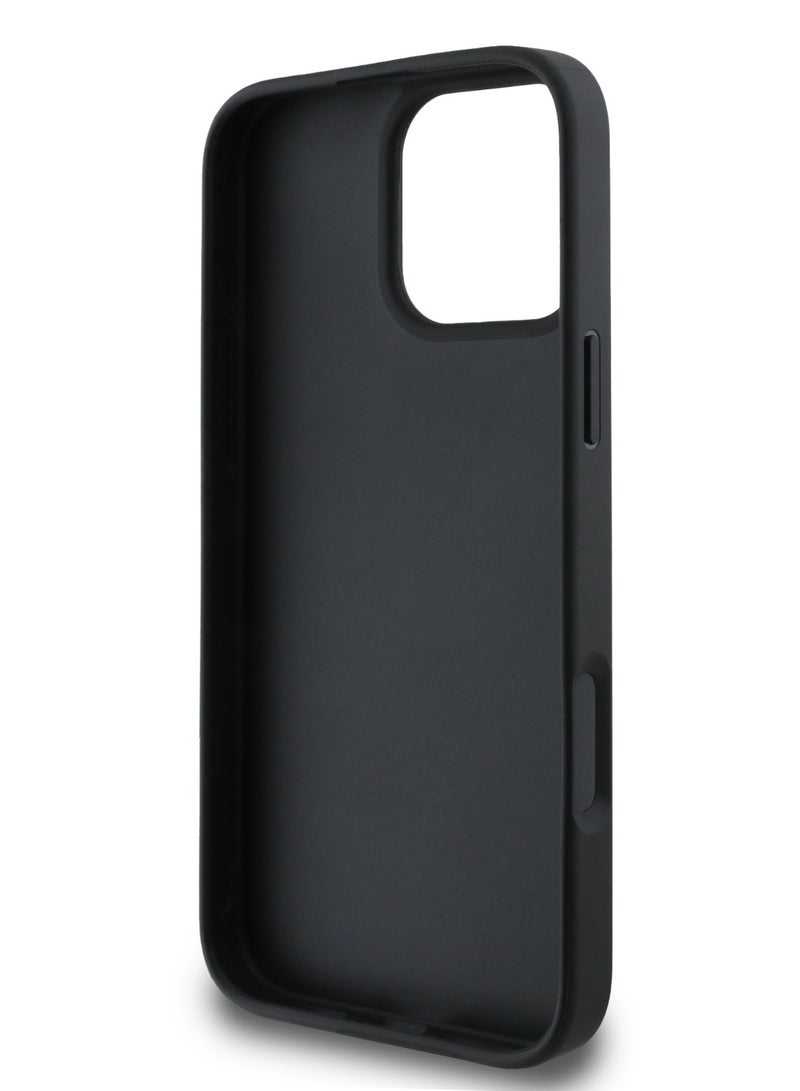 GUESS iPhone 16 Pro Case  Fixed Glitter Hard back cover / Drop protection / Slim Profile / Easy Snap-On- Black  - Image 2