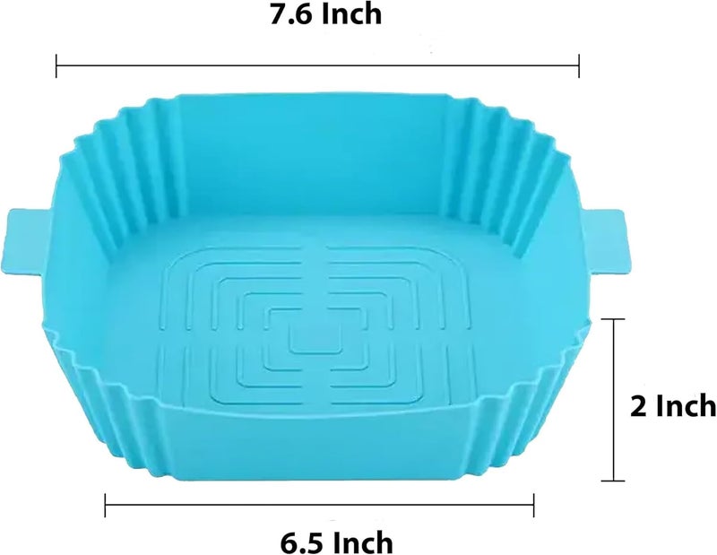 NISIXDEC Air Fryer Silicone Liners 2 PCS Square with Oven Mitts Basting Brush and a Pair of Tongs Reusable Silicone Molds Air Fryer Accessories Replacement of Parchment Paper - Image 2