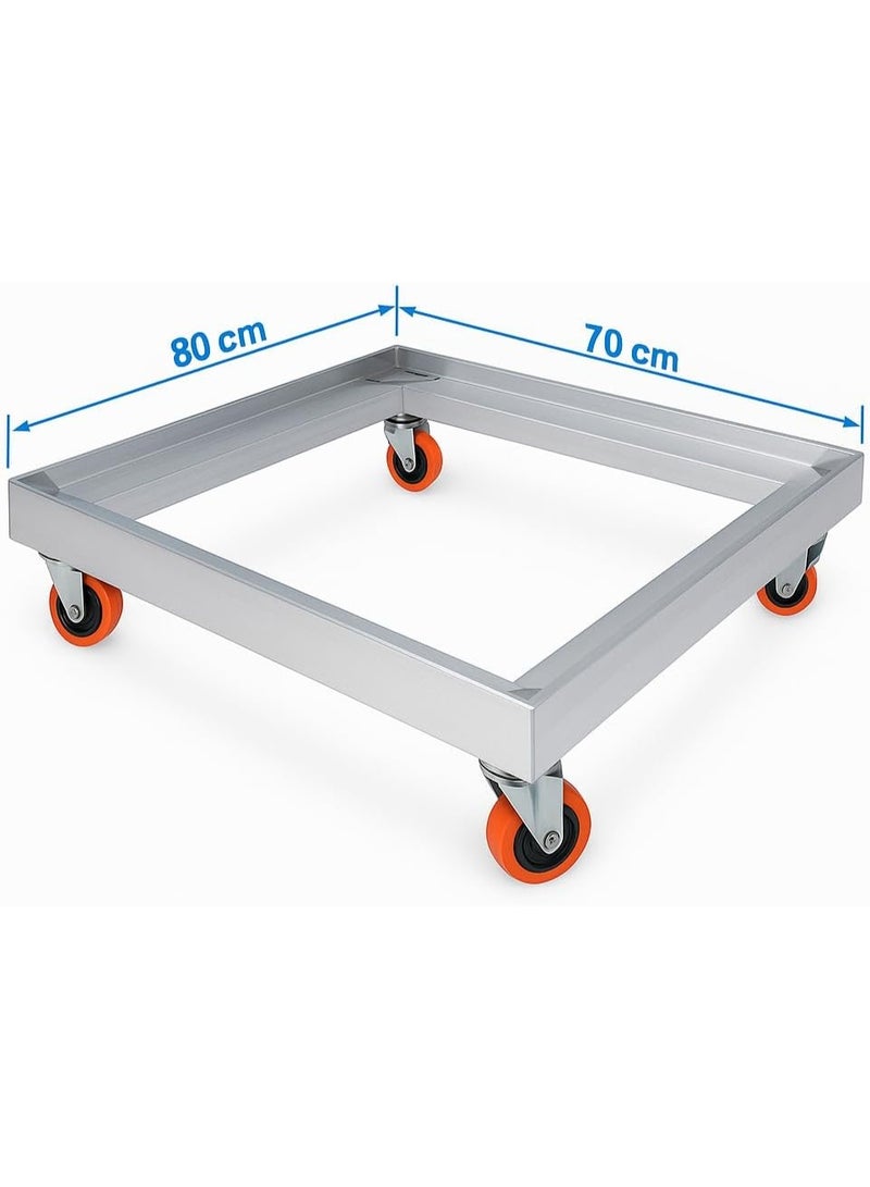 Aluminum Mobile Refrigerator & Freezer Base – 70×80cm – Heavy-Duty Stand with 4 Lockable Wheels - Image 5