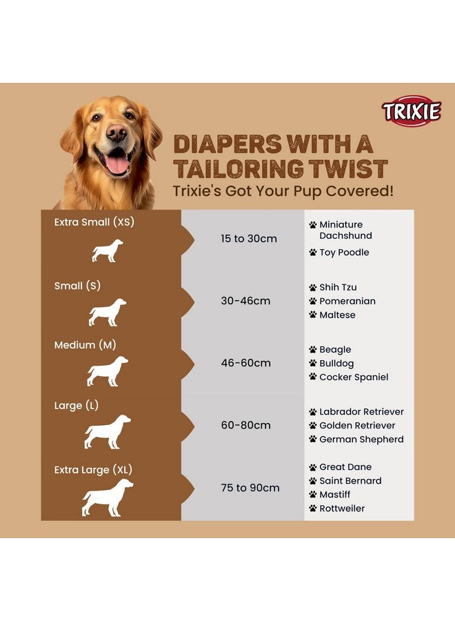 Disposable Diapers For Female Dogs Designed For Dogs In The Season To Prevent Staining Of Carpets & Other Fabrics Highly Absorbent And Easy To Use - Size: L, 38-56Cm 12 Pcs