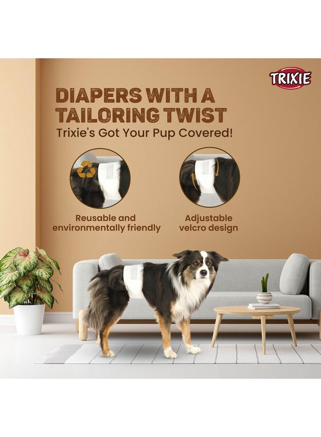 Disposable Diapers For Female Dogs Designed For Dogs In The Season To Prevent Staining Of Carpets & Other Fabrics Highly Absorbent And Easy To Use - Size: L, 38-56Cm 12 Pcs