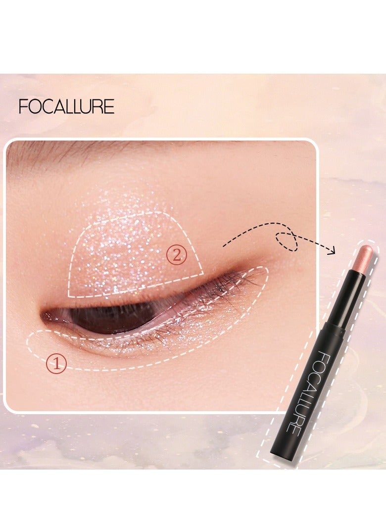 FOCALLURE Set of Shimmer Cream Eyeshadow Stick #8 Copper #10 Pink Fire - Image 5