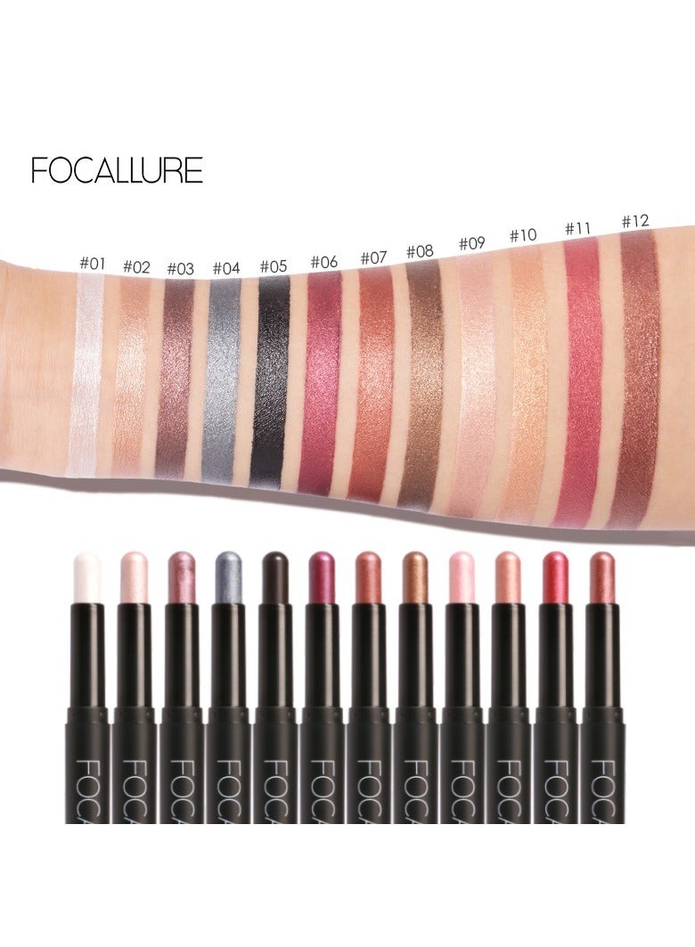 FOCALLURE Set of Shimmer Cream Eyeshadow Stick #8 Copper #10 Pink Fire - Image 2