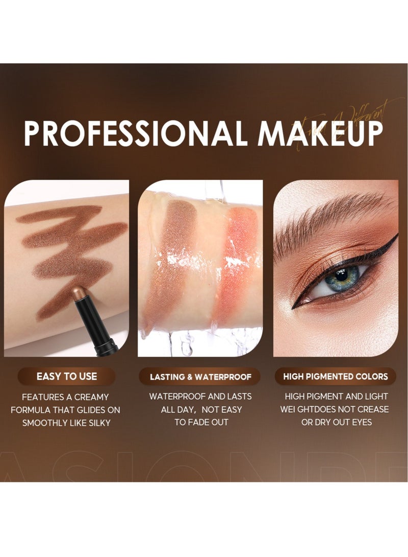 FOCALLURE Set of Shimmer Cream Eyeshadow Stick #8 Copper #10 Pink Fire - Image 3