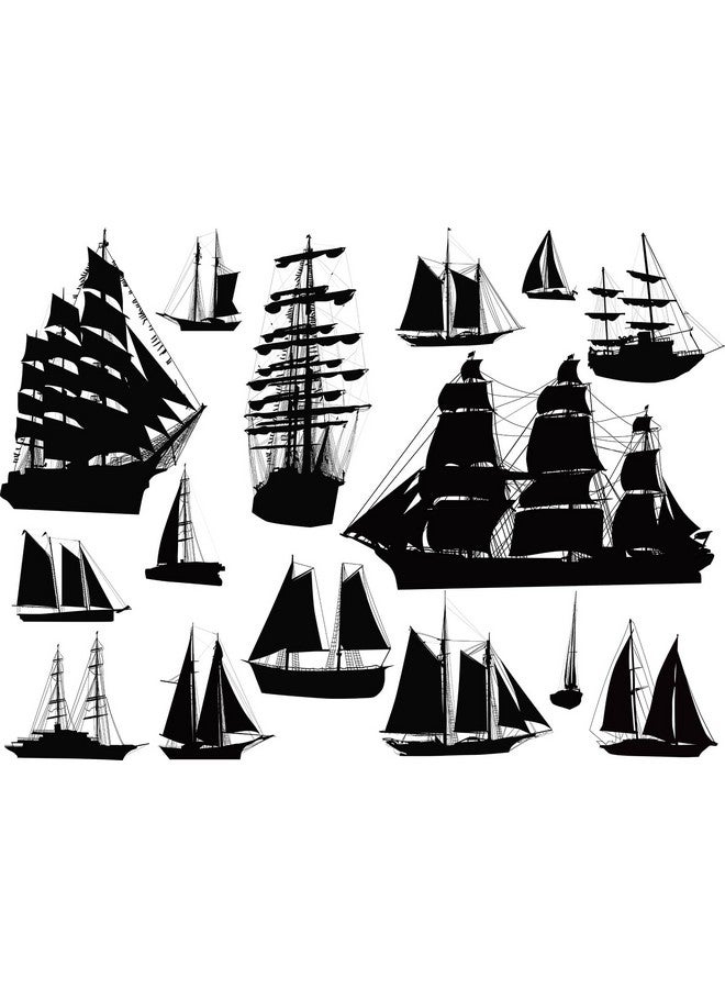 MEFOSS Removable Pirate Ship Wall Stickers Vinyl Boat Wall Decals Peel and Stick Sailboat Art Decor for Living Room Bedroom Nursery Classroom Decoration - Image 3