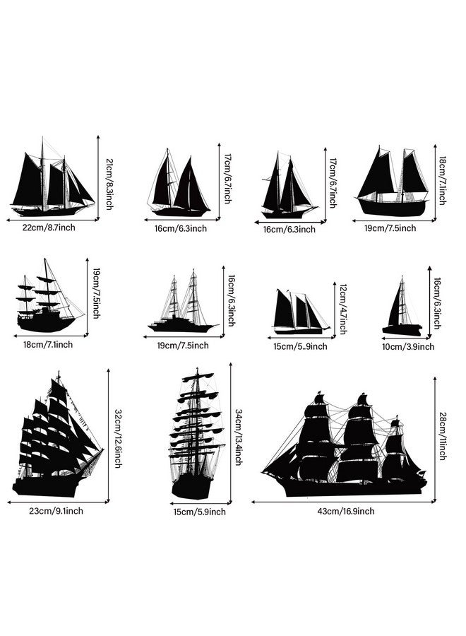 MEFOSS Removable Pirate Ship Wall Stickers Vinyl Boat Wall Decals Peel and Stick Sailboat Art Decor for Living Room Bedroom Nursery Classroom Decoration - Image 4