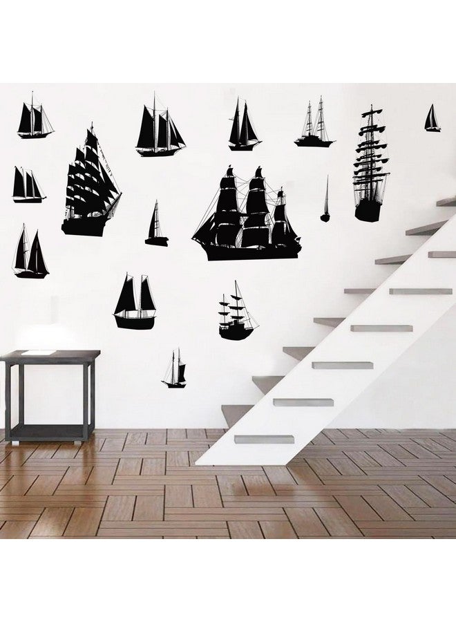 MEFOSS Removable Pirate Ship Wall Stickers Vinyl Boat Wall Decals Peel and Stick Sailboat Art Decor for Living Room Bedroom Nursery Classroom Decoration - Image 5