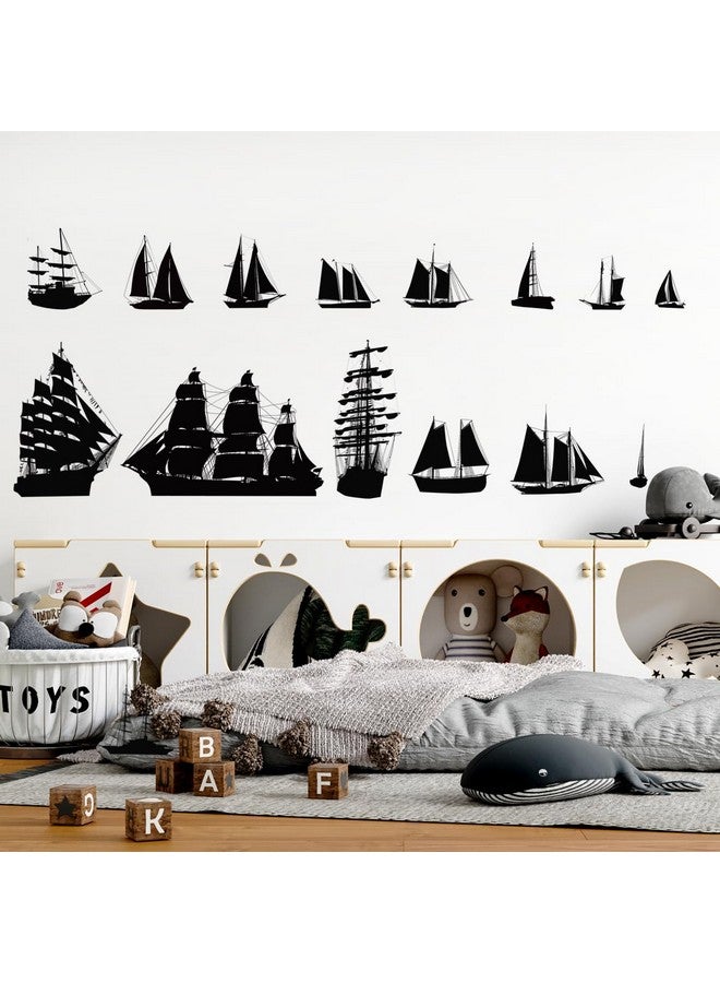 MEFOSS Removable Pirate Ship Wall Stickers Vinyl Boat Wall Decals Peel and Stick Sailboat Art Decor for Living Room Bedroom Nursery Classroom Decoration - Image 2