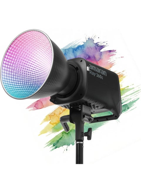 إضاءة فيديو LED amaran Ray 360c بقدرة 360 واط RGBWW متعددة الألوان مع محرك OmniColor وقاعدة Bowens وتحكم عبر التطبيق و DMX للتصوير الداخلي والخارجي