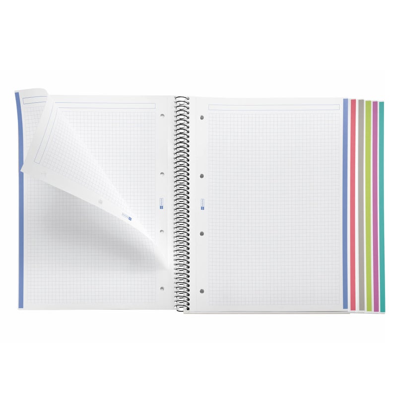 Miquelrius 8.25 x 11.75 A4 Wirebound Notebook, 6-Subject, Graph Paper, Black (2824) - Image 4