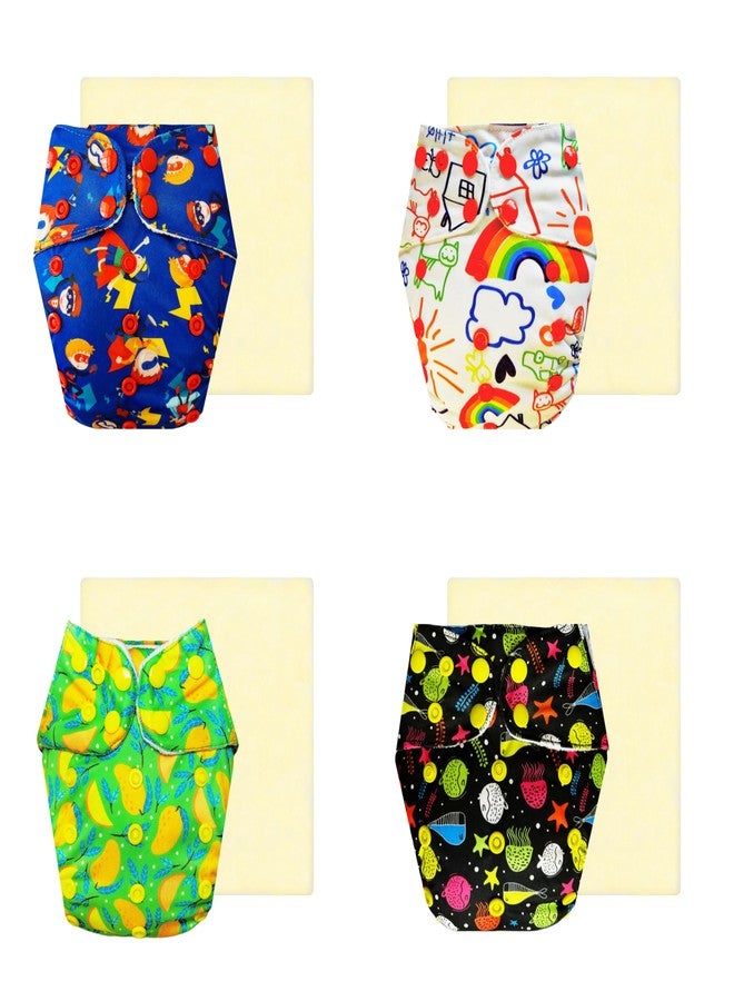 Dumbledo Elite Cloth Diaperwith Magical Soaker (Pack of 4) | Snug Fit | 6-Layer Absorbent Pad | Adjustable Snaps | Ideal for Toddlers | 3 Months - 3 Years | Unisex Baby - Image 1