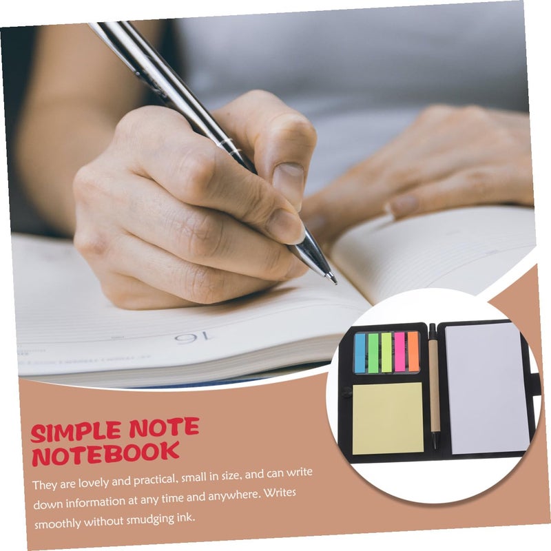 Memo Pads Sticky Notes Planner 15 3x10cm Black Page Markers Self Compact Notebook - Image 4