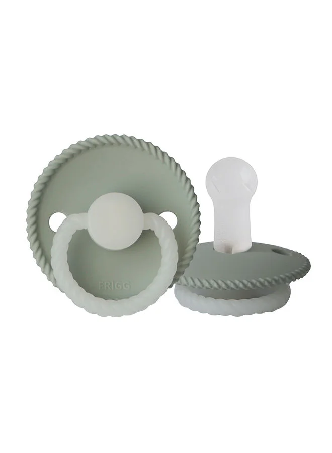 FRIGG Pack Of 1 Rope Silicone Baby Pacifier 6-18M Sage Night - Size 2