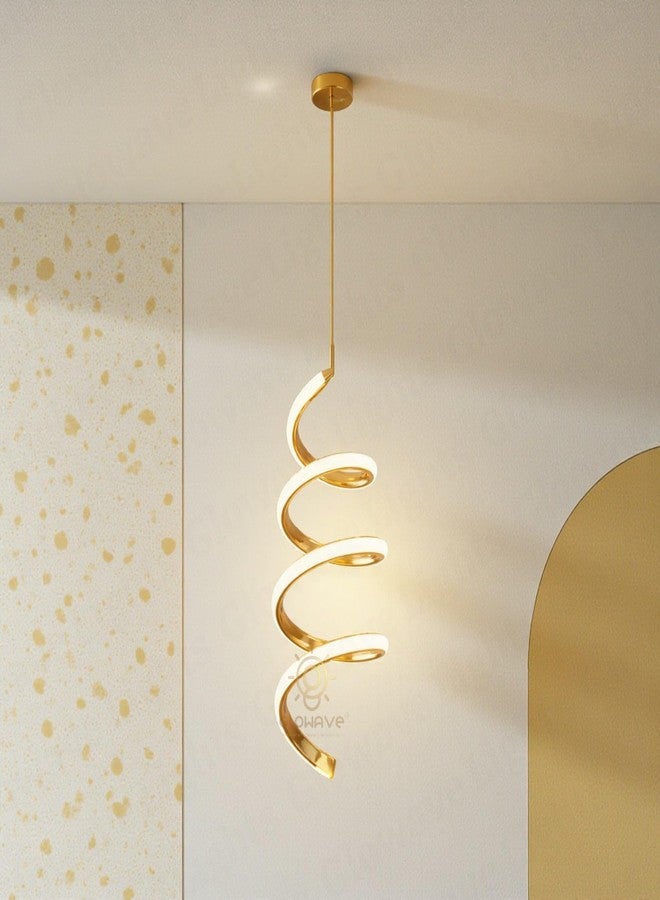 Glowave Royal LED 1 Spiral Shape Classic Acrylic Bedside Pendant/Hanging Light Ceiling Lamp Lighting Fixture - Warm White (L760/FGD) - Image 2