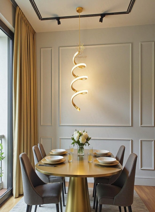 Glowave Royal LED 1 Spiral Shape Classic Acrylic Bedside Pendant/Hanging Light Ceiling Lamp Lighting Fixture - Warm White (L760/FGD) - Image 5