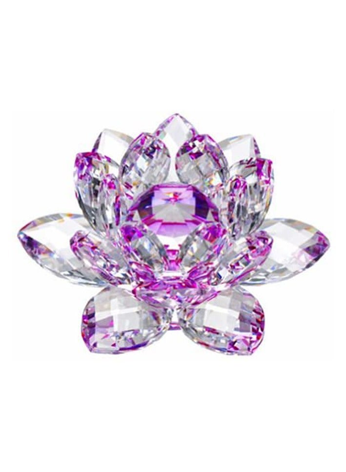 Julia Store Clear Crystal Lotus, Sparkle Crystal Flower, Hue Reflection, Glittering,Purity, Good Fortune,Wisdom,Feng Shui Ornaments,Home Decor,Party,Photography (5.5"/14cm, Purple)  - Image 1