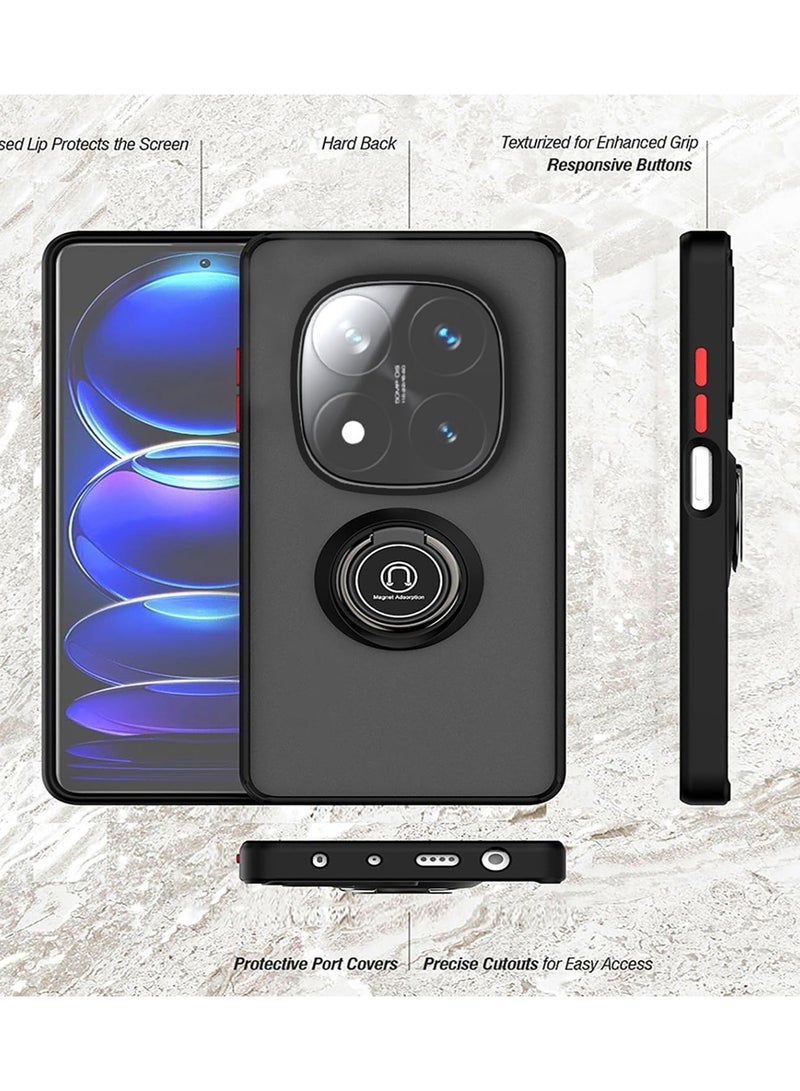 Case For Xiaomi Redmi Note 14 Pro 5G Version Rotational Metal Ring Grip Kickstand Cover Magnetic Car Mount Holder Case Shockproof TPU Bumper for Redmi Note 14 Pro 5G - Image 5