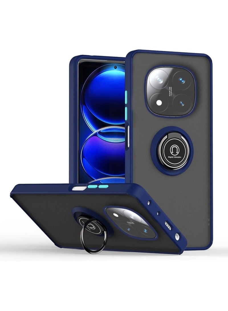 Case For Xiaomi Redmi Note 14 Pro 5G Version Rotational Metal Ring Grip Kickstand Cover Magnetic Car Mount Holder Case Shockproof TPU Bumper for Redmi Note 14 Pro 5G - Image 1
