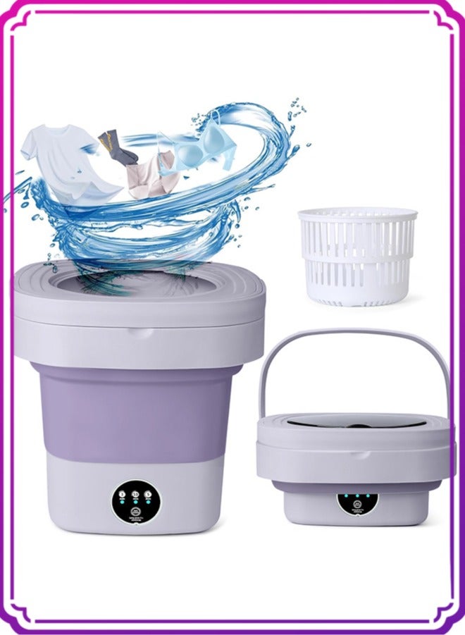 APEX Mini Folding Washing Machine, 8L Portable Washing Machine with Drain Basket, for Apartment, Travel, Underwear, Personal, Kids - Image 1