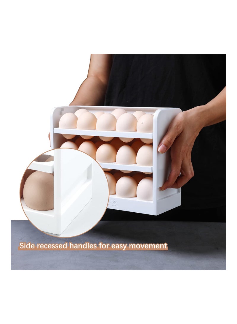 Zikra Egg Holder for Refrigerator Egg Storage Box for Fridge Egg Tray Container Plastic Egg Carton Reusable Egg Organizer for Refrigerator Door 30 Count Space Saver - Image 5