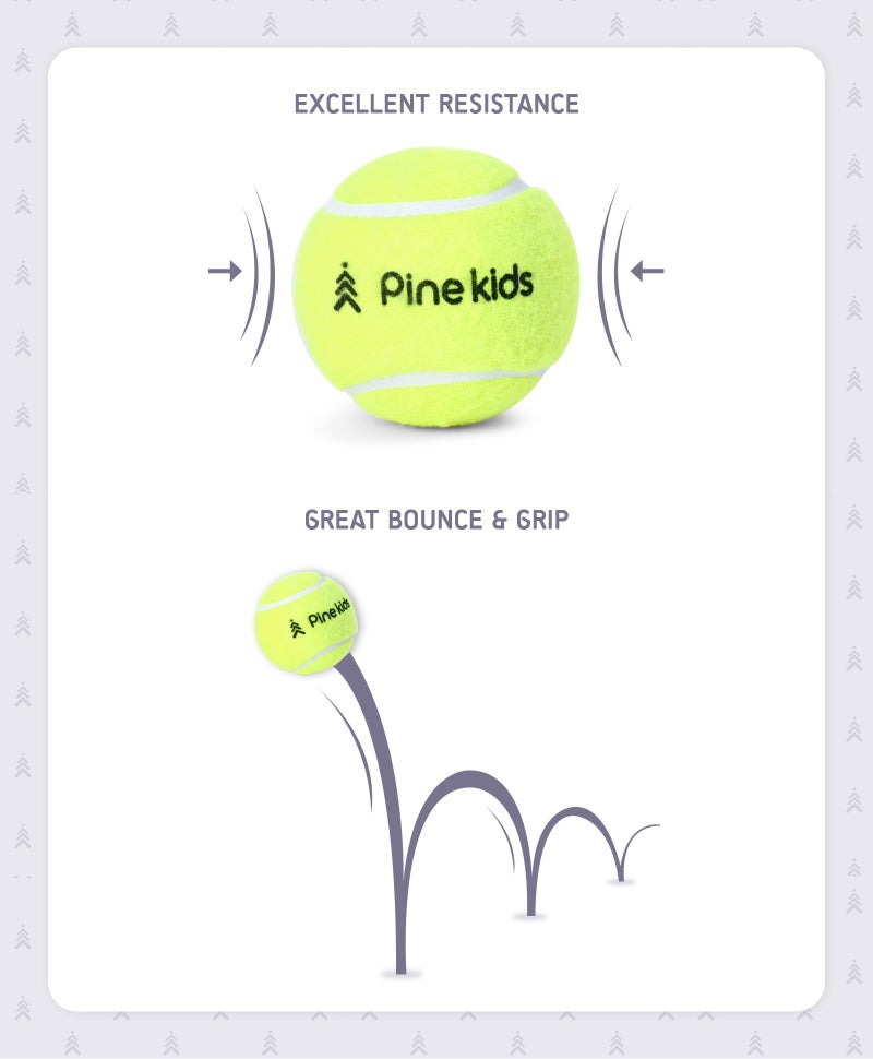 Pine Kids Tennis Balls - Durable High Bounce Rubber Latex, 21.5cm, Green, Excellent Performance Pack of 3 for Kids Age 5+ - Image 5