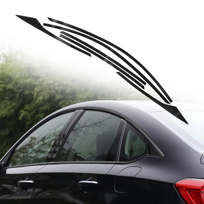 ملصقات فينيل لحواف نوافذ السيارات من TOMALL متوافقة مع هوندا أكورد سيدان 2018 2019 2020 2021 2022، شريط تغطية نوافذ السيارة، ملحقات، أسود لامع