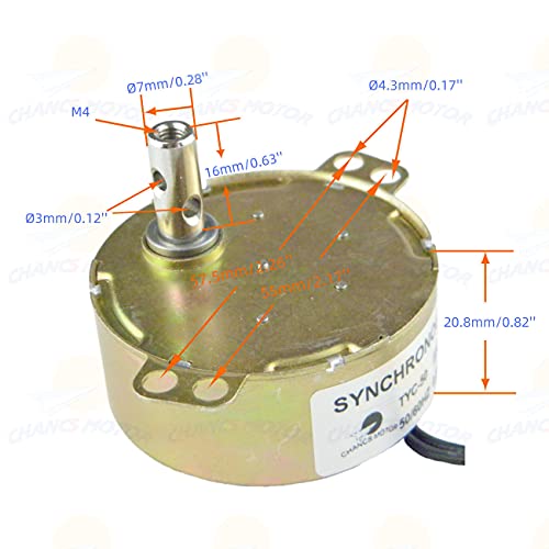 CHANCS TYC-50 Synchronous Gear Motor 12V AC 0.8/1RPM 4W Solid Shaft CCW Small Electric Motor for School Project - Image 2