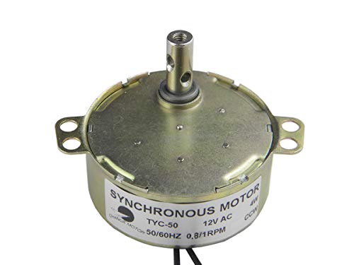 CHANCS TYC-50 Synchronous Gear Motor 12V AC 0.8/1RPM 4W Solid Shaft CCW Small Electric Motor for School Project - Image 1