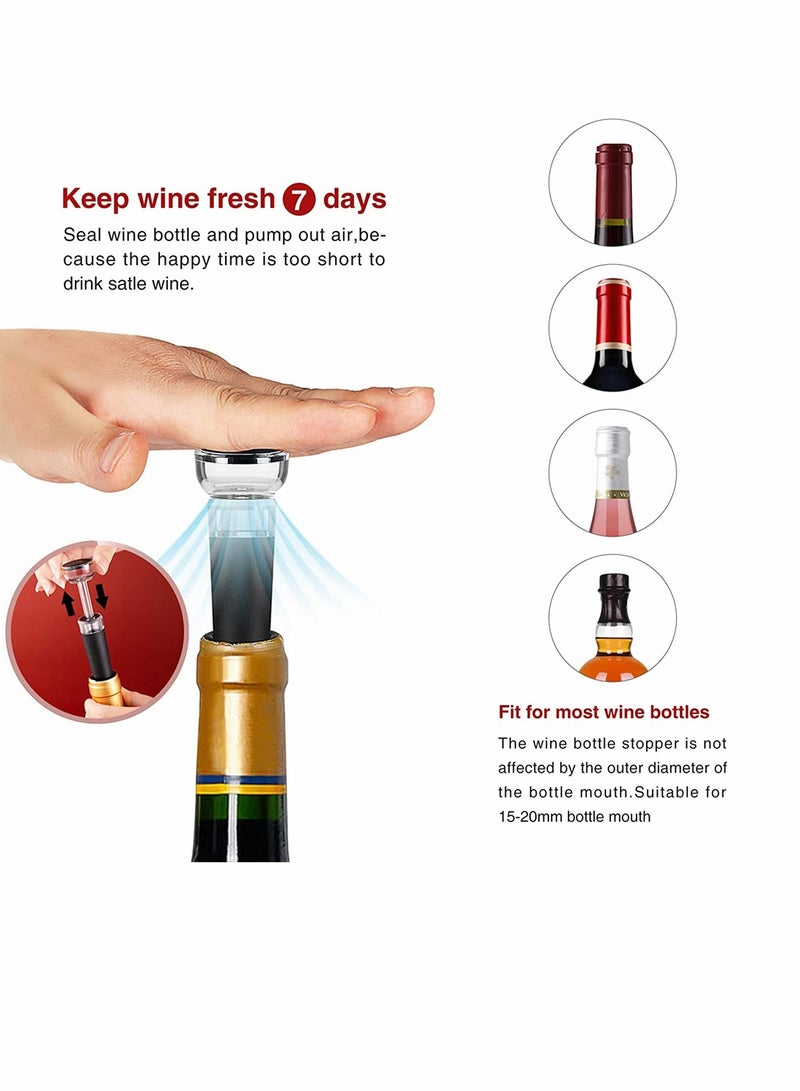 Excefore Wine Pourer, Pour Spout and Wine Stopper Vacuum Wine Aerator Pourer Wine Pourer Stopper Set for Home Party Family, Wine Accessory, Gift for Wine Lovers - Image 2