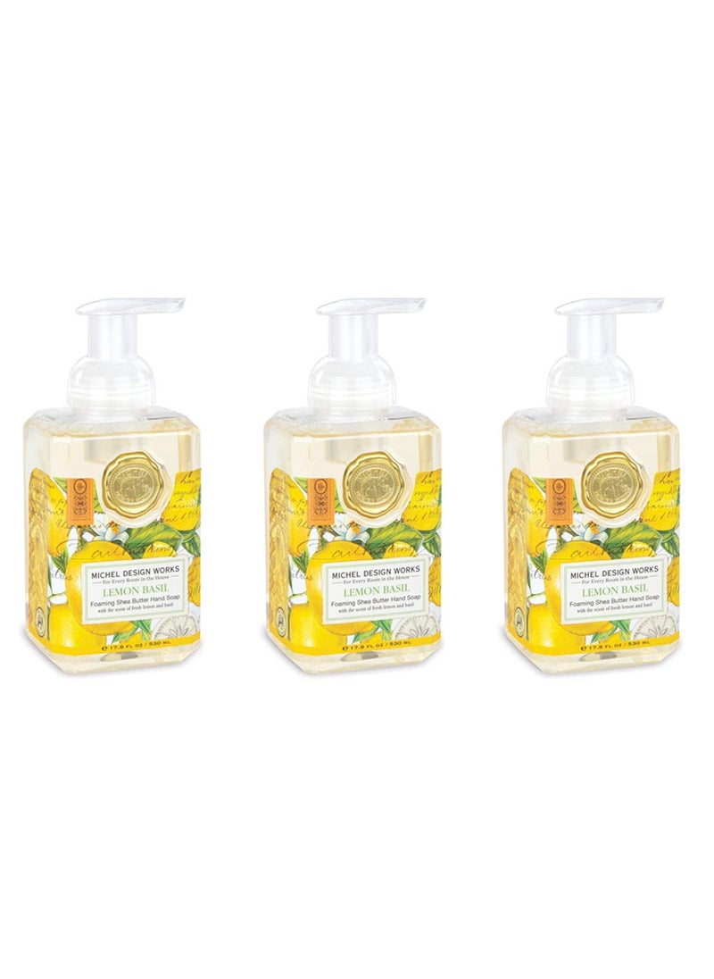 Michel Design Works Michel Design Works Foaming Hand Soap 1780Fluid Ounce Lemon Basil  3PACK 
