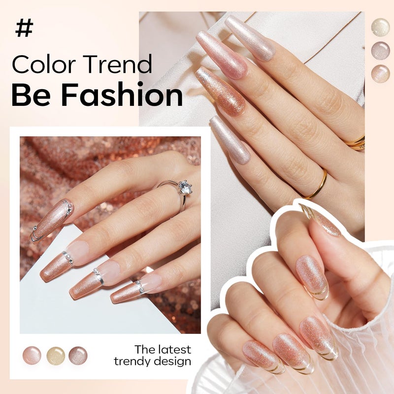 modelones Gel Nail Polish Set, Nude 6 Colors Neutral Gel Polish Skin Tone Pink Glitter Nail Polish Shimmery Pear Gel Polish Starter Kit Soak Off All Season LED Soapnails Manicure DIY Salon - Image 4