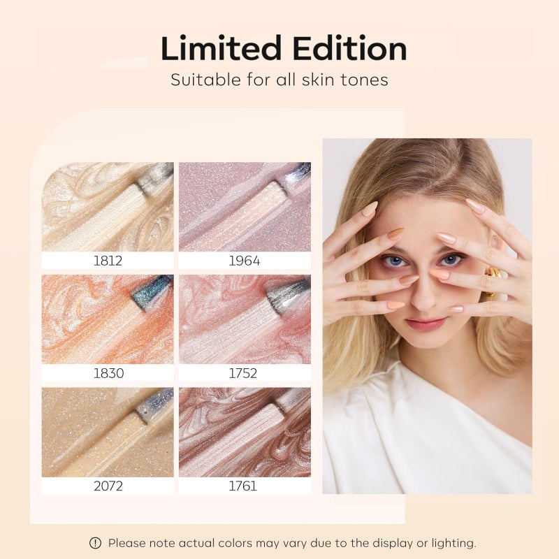 modelones Gel Nail Polish Set, Nude 6 Colors Neutral Gel Polish Skin Tone Pink Glitter Nail Polish Shimmery Pear Gel Polish Starter Kit Soak Off All Season LED Soapnails Manicure DIY Salon - Image 3