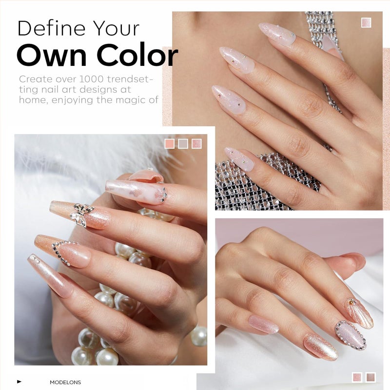 modelones Gel Nail Polish Set, Nude 6 Colors Neutral Gel Polish Skin Tone Pink Glitter Nail Polish Shimmery Pear Gel Polish Starter Kit Soak Off All Season LED Soapnails Manicure DIY Salon - Image 5