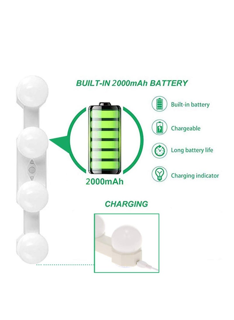 Cool Baby Style COOLBABY LED Makeup Lights Portable Rechargeable LED Vanity Mirror Light with 4 LED Bulbs for Bathroom Dressing Room Vanity Table  - Image 2