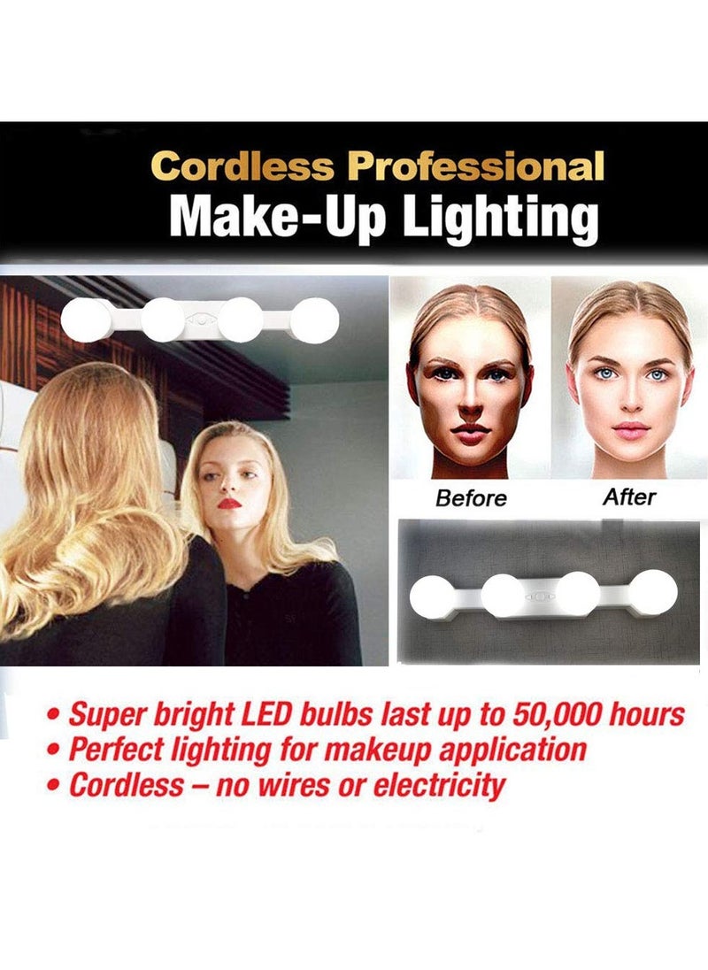 Cool Baby Style COOLBABY LED Makeup Lights Portable Rechargeable LED Vanity Mirror Light with 4 LED Bulbs for Bathroom Dressing Room Vanity Table  - Image 4