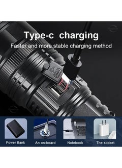 Bukela 1PCS Powerful Led Flashlights, Flashlight Lanterns,Tactical Flash Light, Built-in 15000Mah Battery Long Range Spotlights, Torch Emergency Light With COB Light  - Image 4