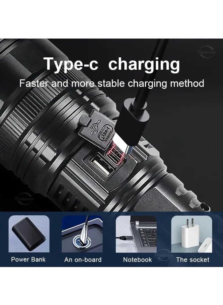 Bukela - 1PCS Powerful Led Flashlights, Flashlight Lanterns,Tactical Flash Light, Built-in 15000Mah Battery Long Range Spotlights, Torch Emergency Light With COB Light - Image 1