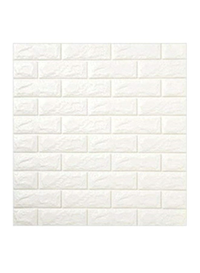 RollsTimi  10-Piece 3D Foam Bricks Wallpaper Set White 77*70cm - Image 1