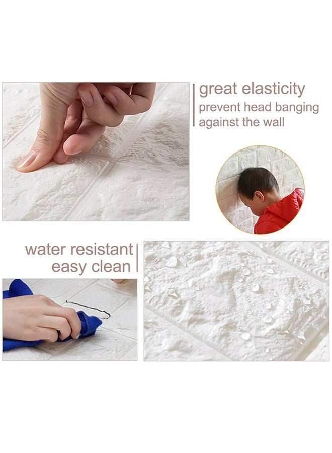 RollsTimi  10-Piece 3D Foam Bricks Wallpaper Set White 77*70cm - Image 4