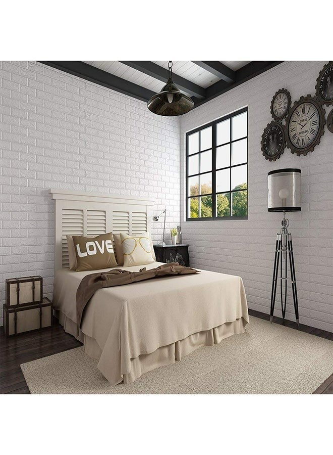 RollsTimi  10-Piece 3D Foam Bricks Wallpaper Set White 77*70cm - Image 2