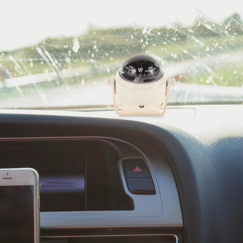 White Car Dashboard Boat Compass for Marine Navigation Outdoor Use - Image 5